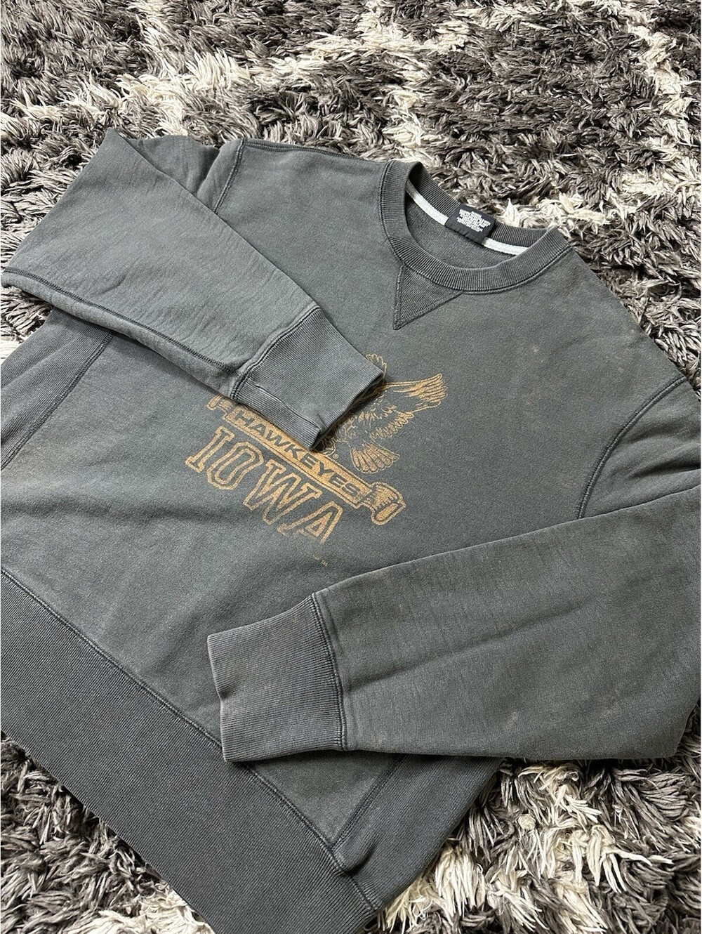 Tailgate Iowa Hawkeyes Sweatshirt Mens M Gray Vintage Style Crewneck Crew Canada